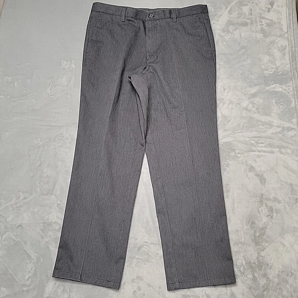 Dockers PantS Mens 38x32 Gray Flat Front Classic Fit Chino Trousers